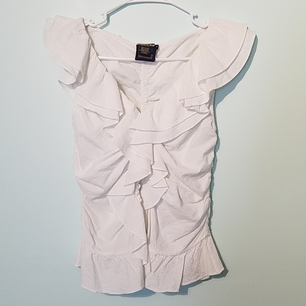 Ralph Lauren Rugby Ruffled Top
